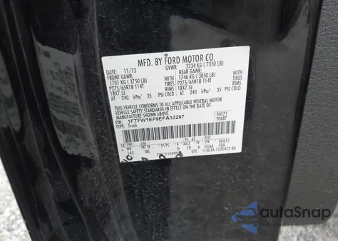 2014 Ford F-150 Xlt from USA, damaged, VIN 1FTFW1EF9EFA10297